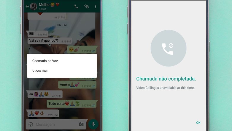 WhatsApp video chamadas