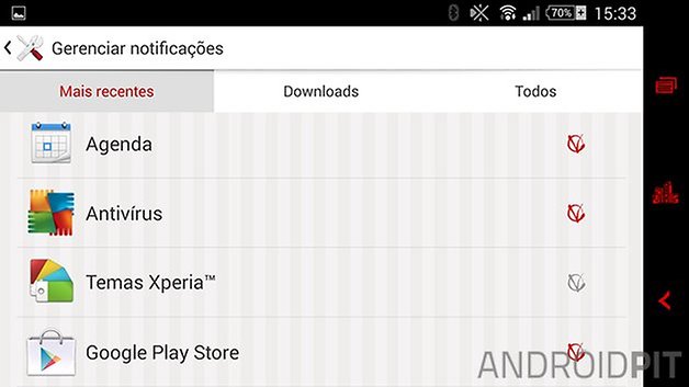 Xperia Z2 notificacoes