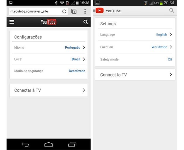 Youtube web mobile versao