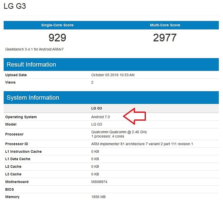 LG G3 nougat benchmark