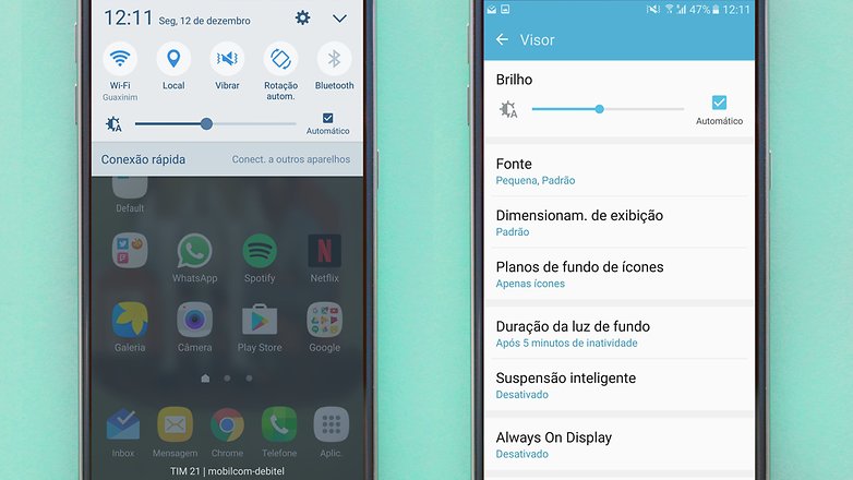 brilho tela bateria