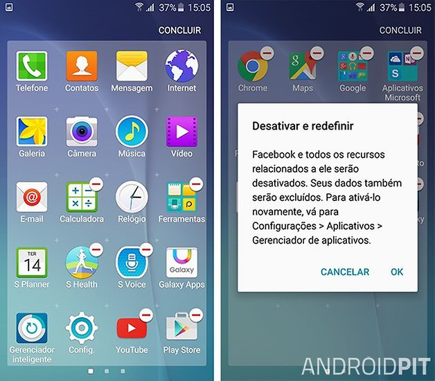 galaxy s6 desativar redefinir aplicativos