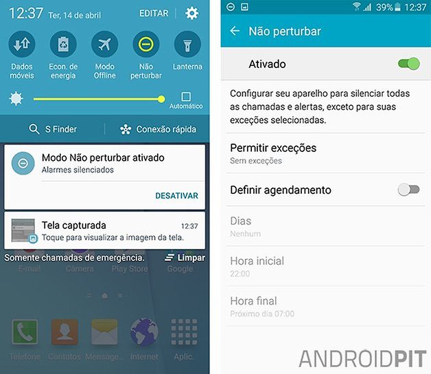 galaxy s6 nao perturbe recurso