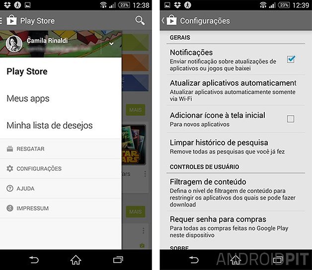 google play store asndroid atalho apps