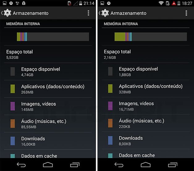 memoria interna moto g moto e