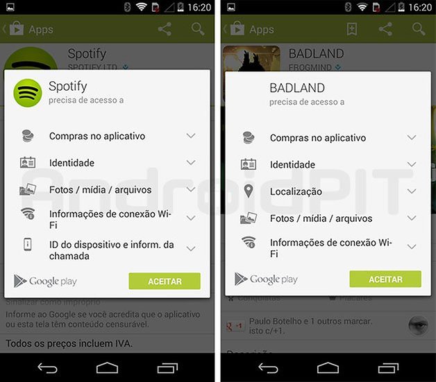 pemissoes play store