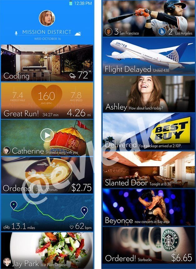 samsung ui cartoes homescreen