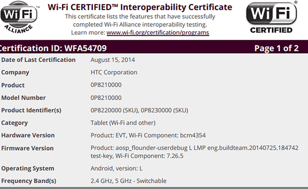 wifi certificado htc