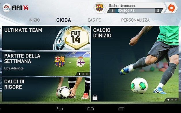 fifa 14 android menu