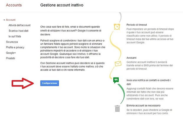 gestione account inattivo