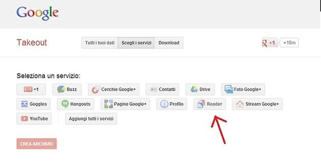 salvare feed google reader 2