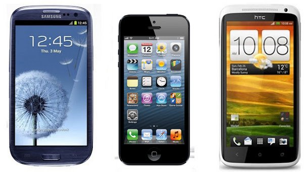 iphone 5 vs galaxy s3 vs htc one x video