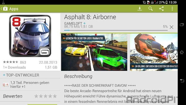 asphalt 8 airborne play store