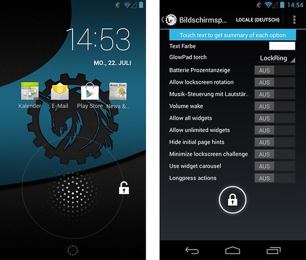 aokp milestone 2 glowpad torch lockscreen