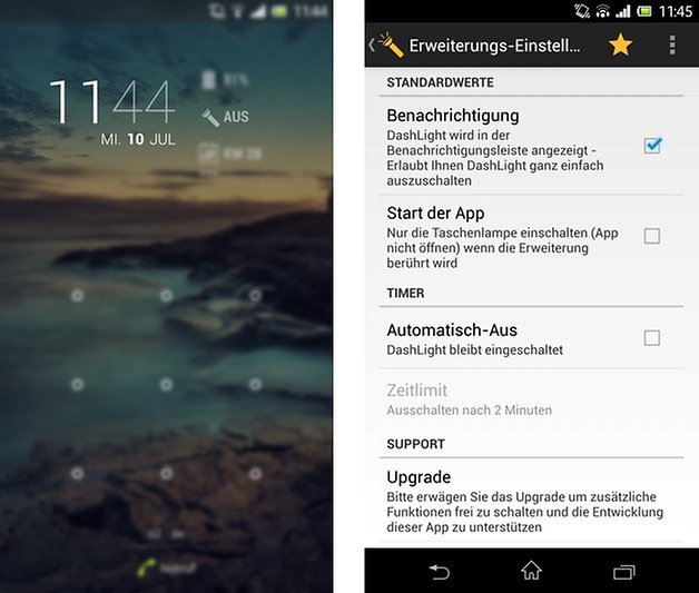 dashclock widget dashlight