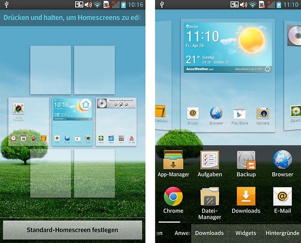 optimus homescreen