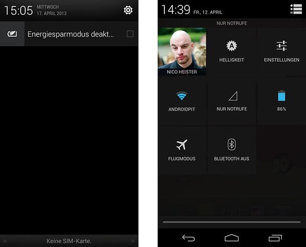sense android benachrichtigungen