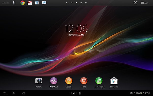 xperia tablet z homescreen