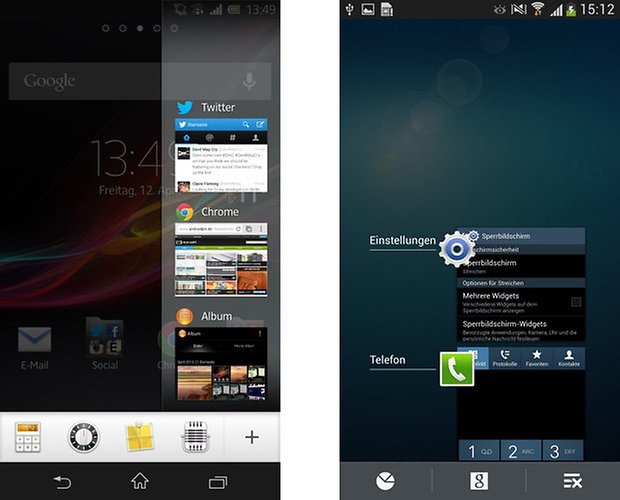 sony touchwiz offene apps