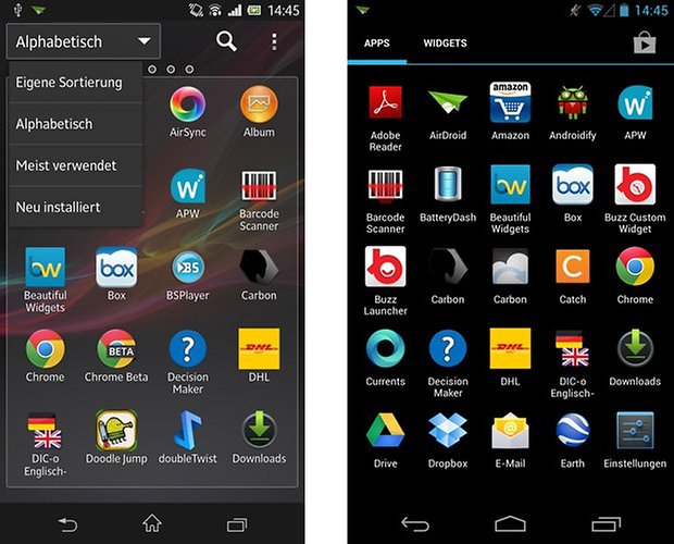 sony android app drawer