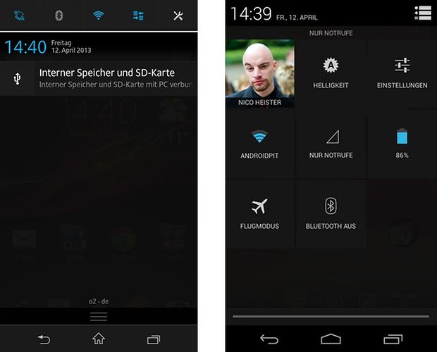 sony android benachrichtigungen