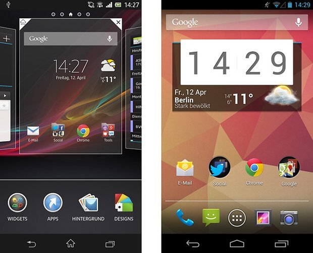 sony android homescreen anpassungen