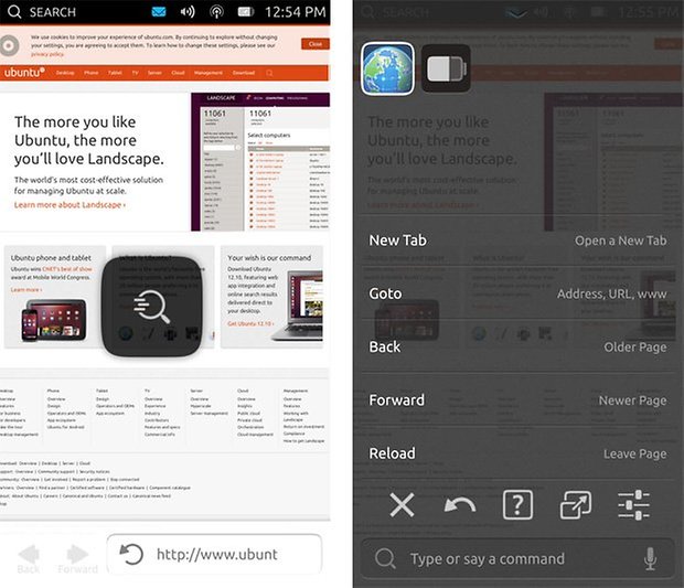 ubuntu touch context menu