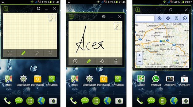 acer liquid e3 plus floating apps