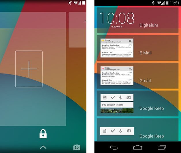android kitkat lockscreen widget