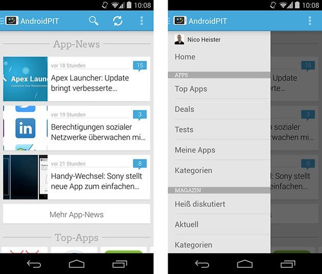 androidpit app v21 screenshot home menu