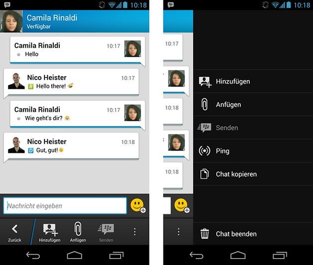 bbm chat optionen