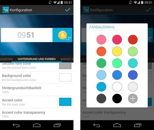 beautiful widgets einstellungen