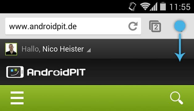 chrome gesten menu