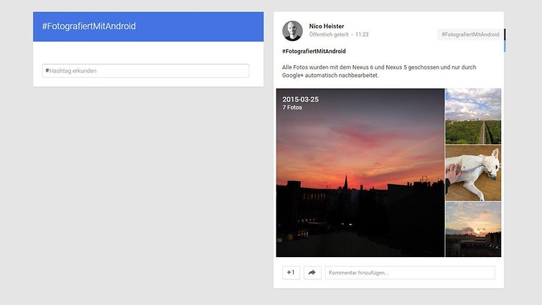 fotografiert mit android google plus