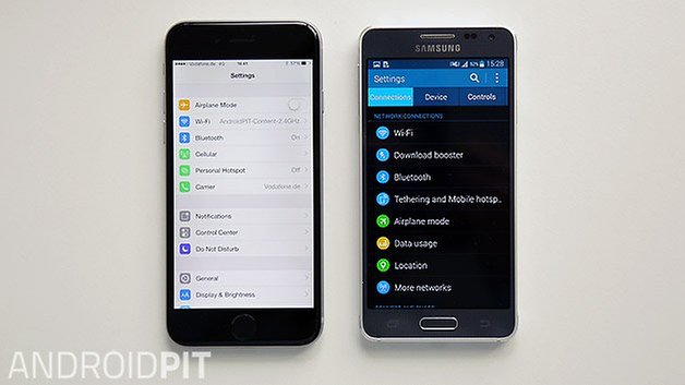 galaxy alpha iphone 6 front settings