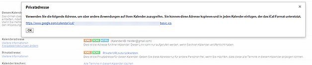 google kalender privatadresse