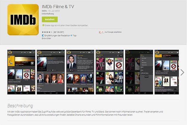 google play store app seite imdb