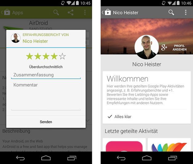 google play store erfahrungsbericht activity
