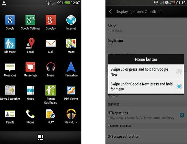 htc apps home button dock