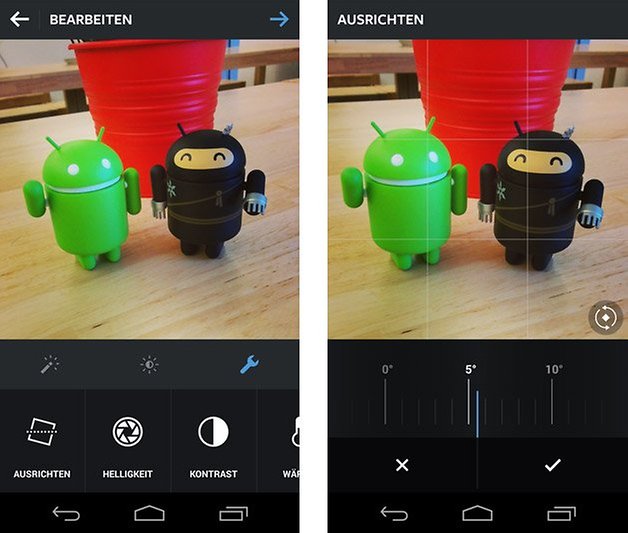 instagram android ausrichten