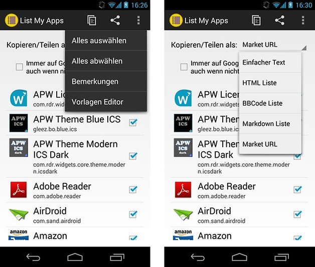 list my apps liste