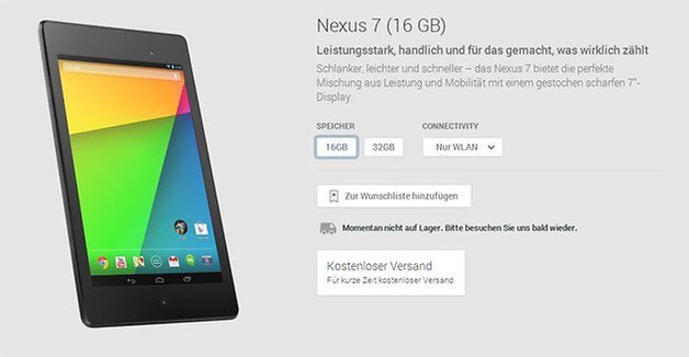nexus 7 2013 play store optionen