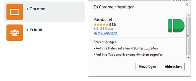 pushbullet chrome erweiterung