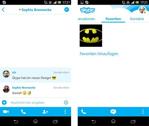 skype chat favoriten