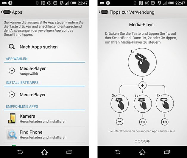 smartband app apps media player