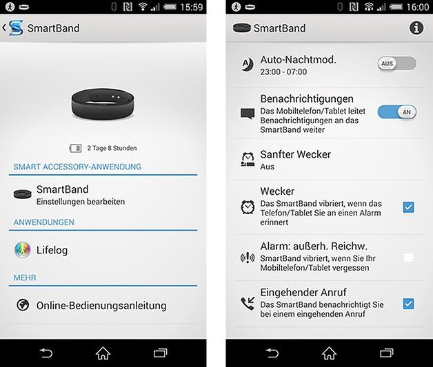 smartband app einstellungen