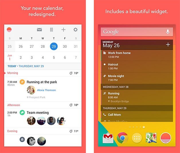 sunrise calendar screenshots