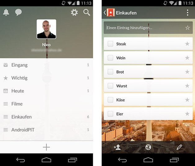 wunderlist 3 home listenansicht