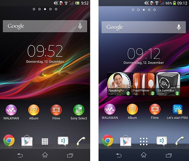 xperia z android 4 2 4 3 homescreen