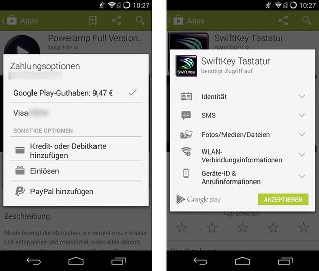 google play store paypal berechtigungen